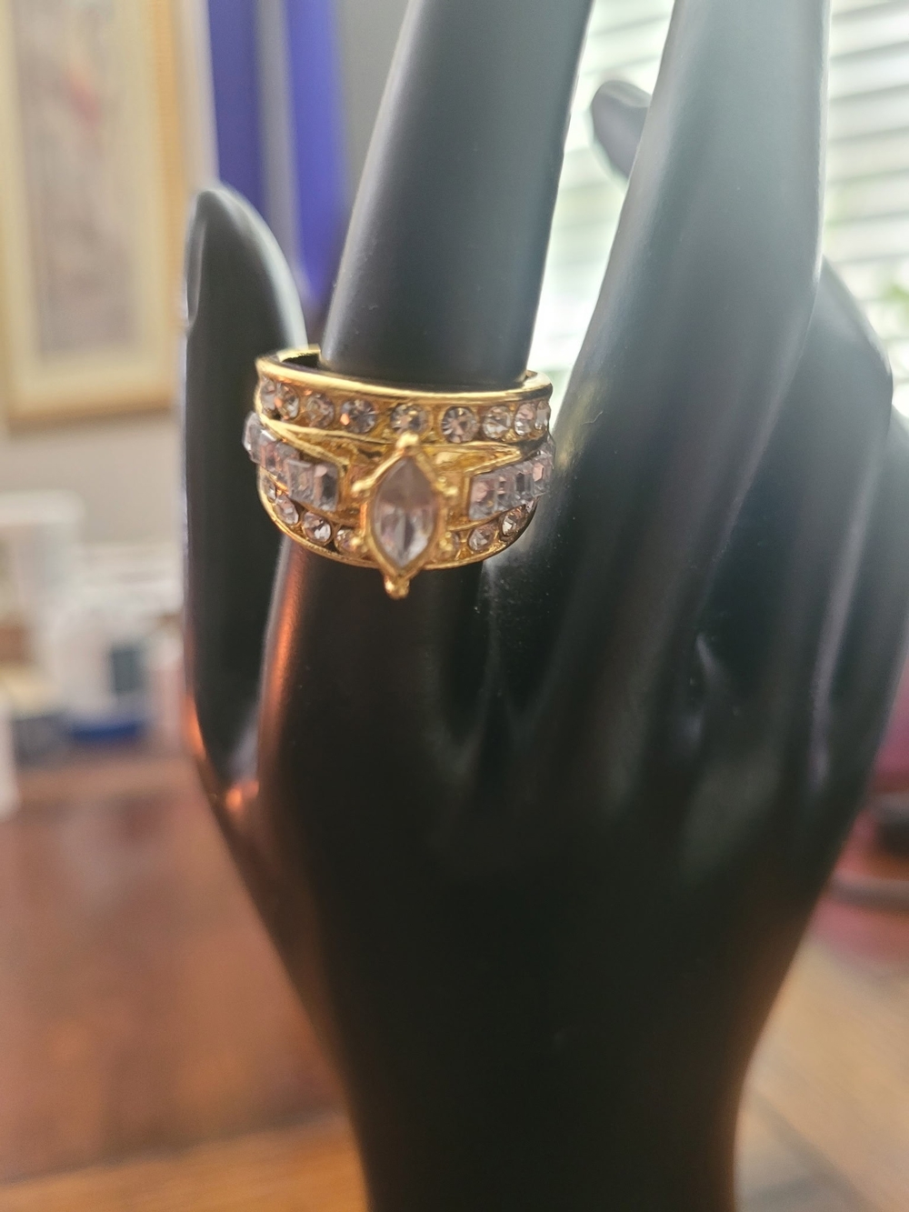 Gold-Tone Crystal Marquise Ring - Women Jewelry